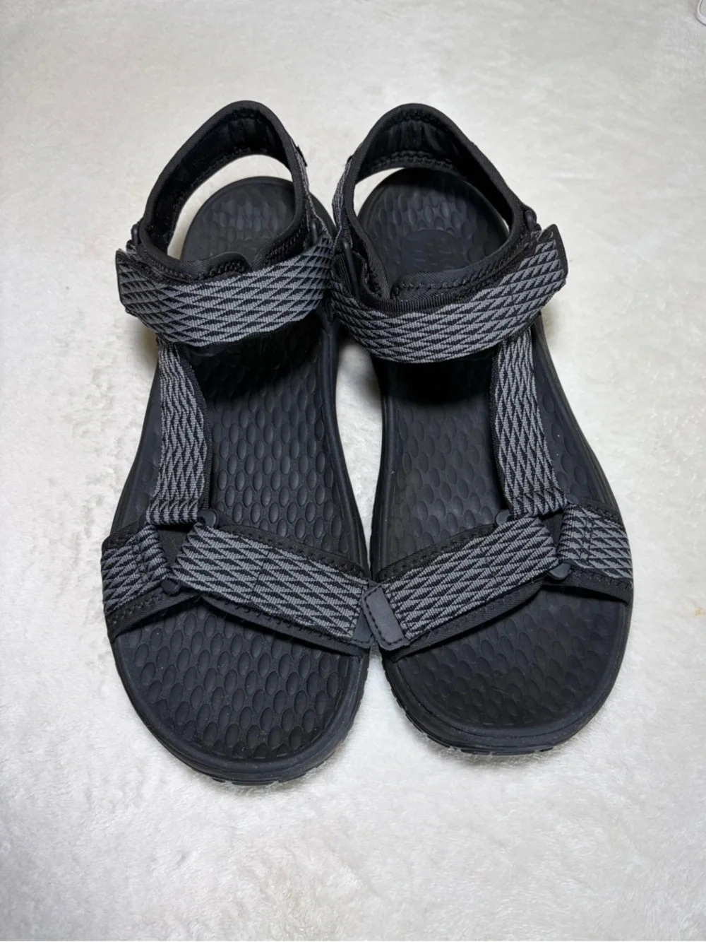 Skechers Goodyear Black‎ Gray Strappy Outdoor Sandals Sz 11